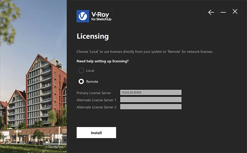 Pantalla del License Server en el navegador.